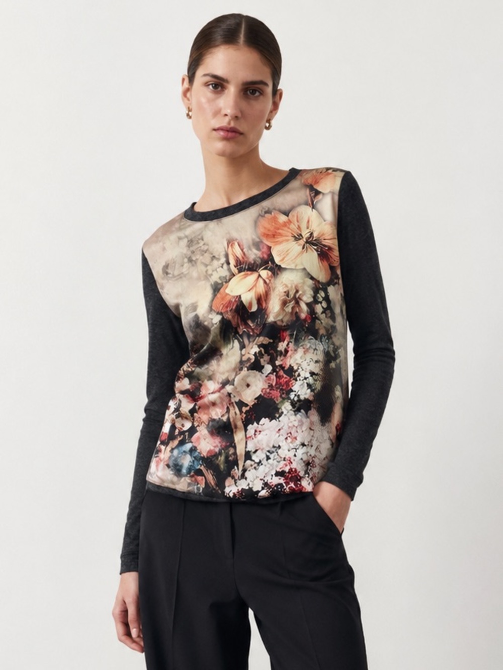 Forever 21 Printed Front Casual Knit Top